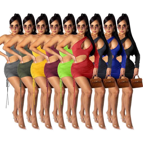spring and summer new one shoulder women's hollow out nightclub hip dress designer fashion solid color sleeveless short skirt, White;black
spring and summer new one shoulder women's hollow out nightclub hip dress designer fashion solid color sleeveless short skirt, White;black