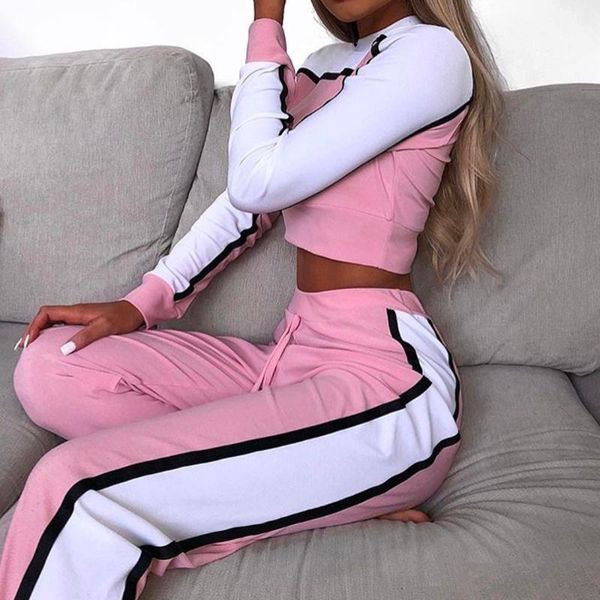 gym clothing casual women's tracksuit tights sportswear fitness suit for female workout two piece jumpsuit long sleeve crop #122, White;black
gym clothing casual women's tracksuit tights sportswear fitness suit for female workout two piece jumpsuit long sleeve crop #122, White;black