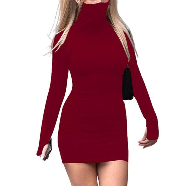 casual dresses women fashion high collar long sleeve solid color dress with face cover, Black;gray
casual dresses women fashion high collar long sleeve solid color dress with face cover, Black;gray