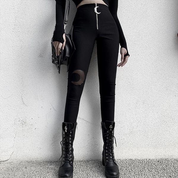 crescent zipper high waist women capris bodycon pencil spring goth female dark moon hollow out slim, Black;white
crescent zipper high waist women capris bodycon pencil spring goth female dark moon hollow out slim, Black;white