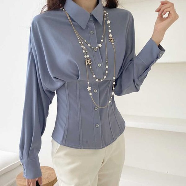 women's blouses & shirts women spring solid jackets full sleeve turn-down collar blue oversize casual autumn basic outwear 7k19, White
women's blouses & shirts women spring solid jackets full sleeve turn-down collar blue oversize casual autumn basic outwear 7k19, White