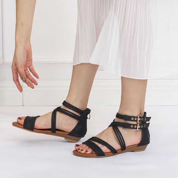 women sandals double buckle narrow band flat female cross tied soild shoes sipper cusual footwear lady 2021 summer, Black
women sandals double buckle narrow band flat female cross tied soild shoes sipper cusual footwear lady 2021 summer, Black