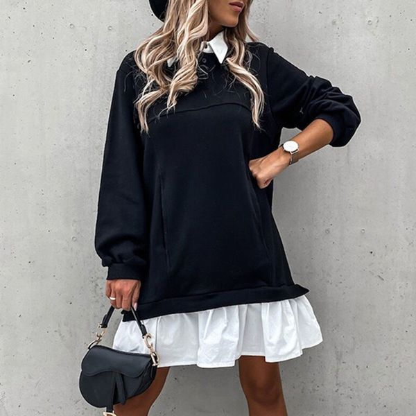 autumn women patchwork ruffle mini dress vintage casual turn-down collar button loose dress 2021 elegant long sleeve party dress, Black;gray
autumn women patchwork ruffle mini dress vintage casual turn-down collar button loose dress 2021 elegant long sleeve party dress, Black;gray