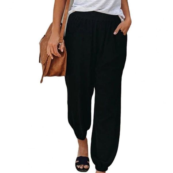 women's pants & capris women trousers ninth high waist ankle tied casual elastic waistband pockets length for spring/summer, Black;white
women's pants & capris women trousers ninth high waist ankle tied casual elastic waistband pockets length for spring/summer, Black;white