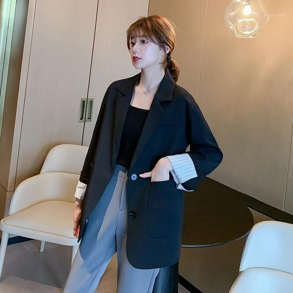 women's suits & blazers 2021 fashion autumn coats casual long sleeve pockets outwears female single breasted blazer x1674rx, White;black
women's suits & blazers 2021 fashion autumn coats casual long sleeve pockets outwears female single breasted blazer x1674rx, White;black