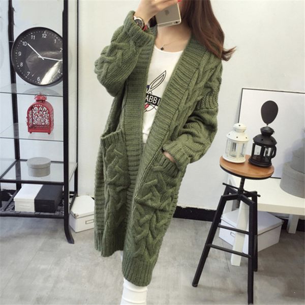coat net red torsion women's sweater female version korean mid-length wide needle wool thick cardigan liner, Tan;black
coat net red torsion women's sweater female version korean mid-length wide needle wool thick cardigan liner, Tan;black