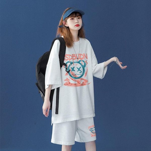 women's tracksuits women summer casual printing tracksuit oversize pullovers shorts suits short round neck sleeve two piece set female, Gray
women's tracksuits women summer casual printing tracksuit oversize pullovers shorts suits short round neck sleeve two piece set female, Gray
