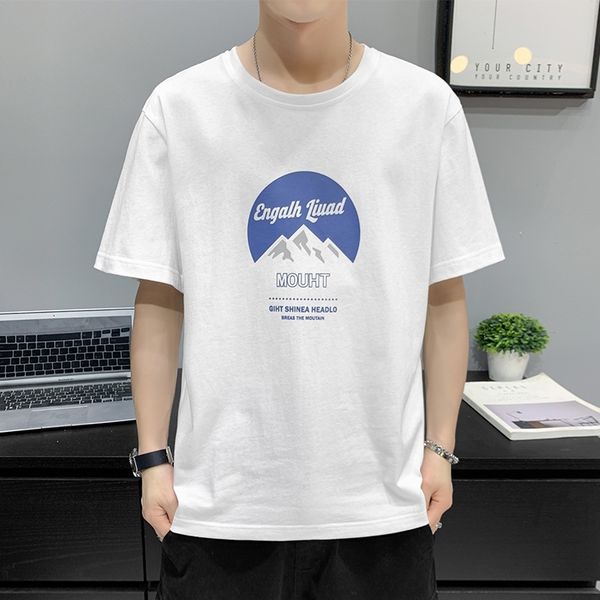 short t-shirt fashion brand ins half sleeve 2021 summer new men's cotton trend loose t-shirt bottom coat, White;black
short t-shirt fashion brand ins half sleeve 2021 summer new men's cotton trend loose t-shirt bottom coat, White;black
