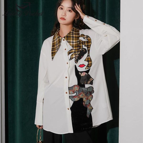 women's blouses & shirts women spring autumn slim white patchwork plaid print shirt ladies solid color plus size female brand casual z
women's blouses & shirts women spring autumn slim white patchwork plaid print shirt ladies solid color plus size female brand casual z