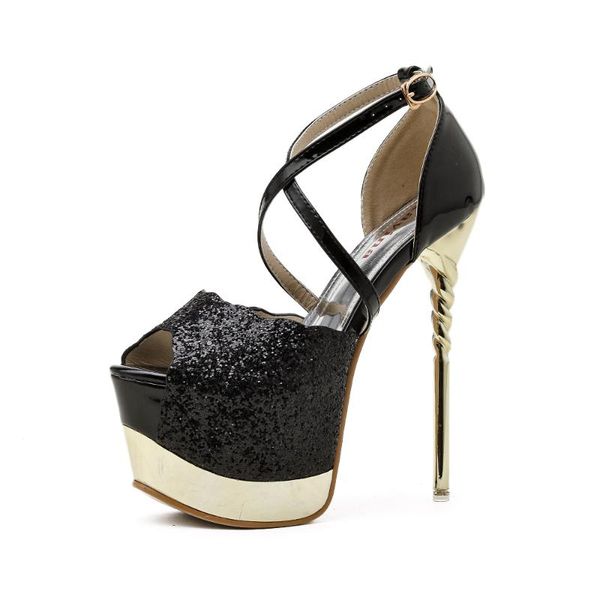 dress shoes women sandals peep toe bling gladiator plus size 35-41 platform 16cm high heels stiletto buckle wedding model for, Black
dress shoes women sandals peep toe bling gladiator plus size 35-41 platform 16cm high heels stiletto buckle wedding model for, Black