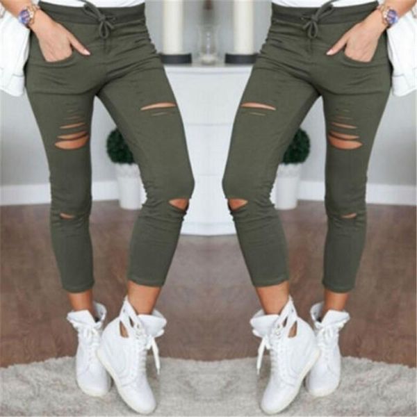 women skinny ripped knee high waist jeans drawstring ankle-length pants pencil stretch casual trousers leotard capri-pants women's & ca, Black;white
women skinny ripped knee high waist jeans drawstring ankle-length pants pencil stretch casual trousers leotard capri-pants women's & ca, Black;white