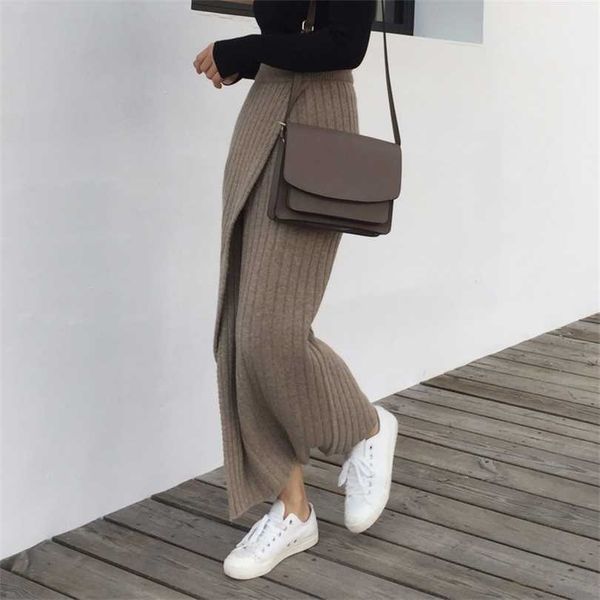 qooth autumn winter knitting skirt high waist ol long pencil women open slit knitted casual vintage maxi qh1699 211112, Black
qooth autumn winter knitting skirt high waist ol long pencil women open slit knitted casual vintage maxi qh1699 211112, Black