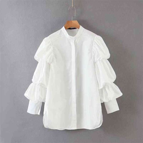 women stand collar pleated puff sleeve casual white blouse shirts business femininas blusas chic brand ls6423 210420
women stand collar pleated puff sleeve casual white blouse shirts business femininas blusas chic brand ls6423 210420