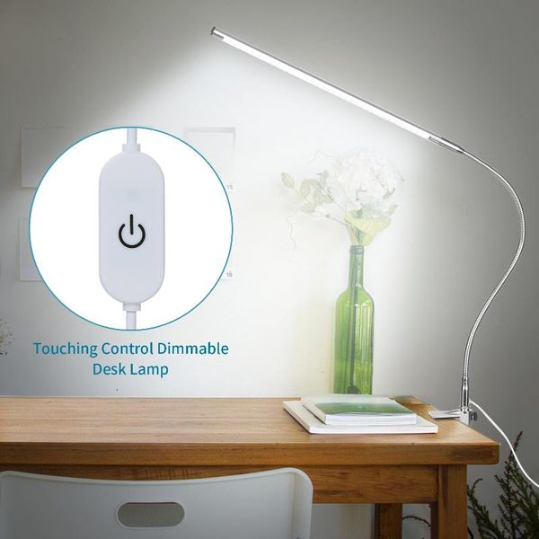 flexible usb clip-on desk lamp white lighting touching control table dimmable led reading light for bed headboard workbench lamps
flexible usb clip-on desk lamp white lighting touching control table dimmable led reading light for bed headboard workbench lamps
