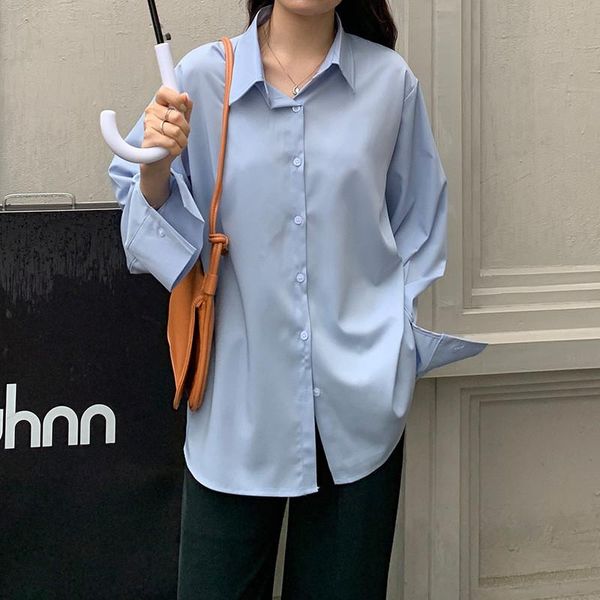 women's blouses & shirts arrival women solid turn-down collar chiffon shirt long sleeve button up blouse korea style casual chic, White
women's blouses & shirts arrival women solid turn-down collar chiffon shirt long sleeve button up blouse korea style casual chic, White