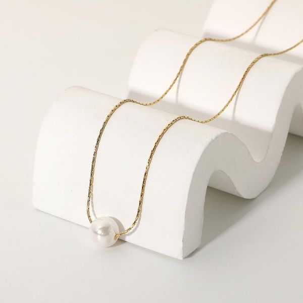 pendant necklaces stainless steel pearl necklace for women gold chain jewelry single choker luxury, Silver
pendant necklaces stainless steel pearl necklace for women gold chain jewelry single choker luxury, Silver
