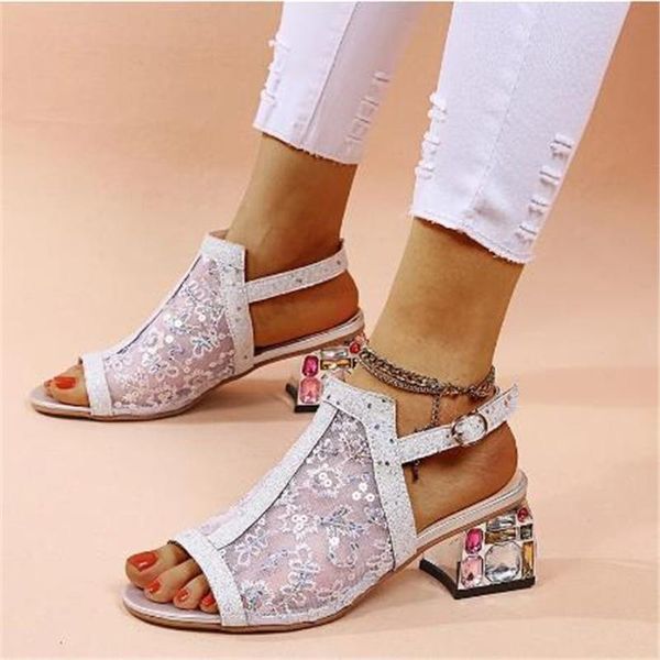 women wedding party sandals rhinestone lace square high heels open toe sandal ladies european design shoes, Black
women wedding party sandals rhinestone lace square high heels open toe sandal ladies european design shoes, Black