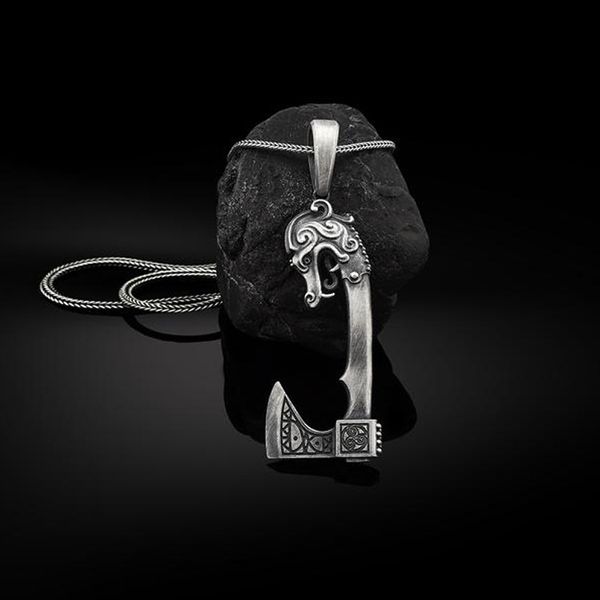viking axe fashion ins cool wind amulet necklace titanium steel men's long sweater chain women, Silver
viking axe fashion ins cool wind amulet necklace titanium steel men's long sweater chain women, Silver