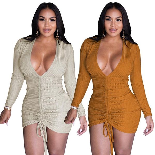 casual dresses solid color mini dress v neck long sleeve slim night party vestidos summer 2021, Black;gray
casual dresses solid color mini dress v neck long sleeve slim night party vestidos summer 2021, Black;gray
