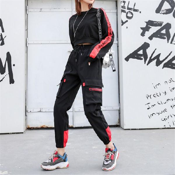women's pants & capris 2021 fashion women high waist big pockets cargo baggy tactical trouser loose streetwear hip hop joggers, Black;white
women's pants & capris 2021 fashion women high waist big pockets cargo baggy tactical trouser loose streetwear hip hop joggers, Black;white
