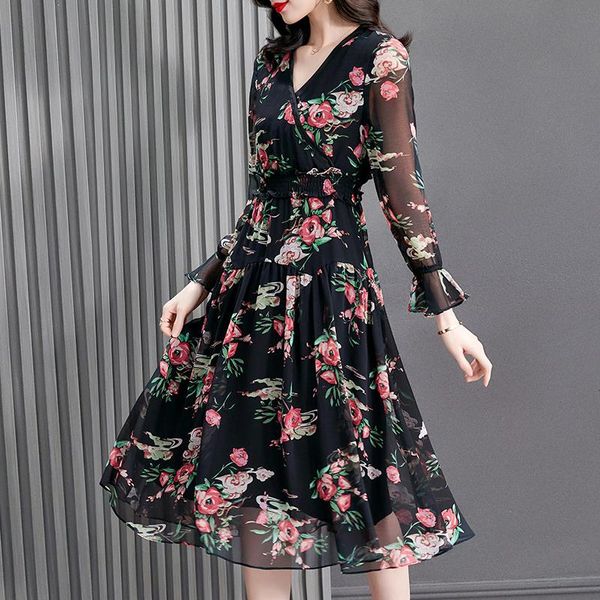 spring summer dress female floral elegant dresses for women korean fashion midi long sleeve vestido de mujer pph3775 casual, Black;gray
spring summer dress female floral elegant dresses for women korean fashion midi long sleeve vestido de mujer pph3775 casual, Black;gray