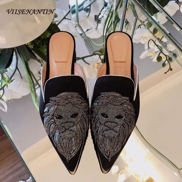 muller 2021 early spring lazy slippers women's outer wear fashionable leather flat heel one-legged pointed embroidered shoes, Black
muller 2021 early spring lazy slippers women's outer wear fashionable leather flat heel one-legged pointed embroidered shoes, Black