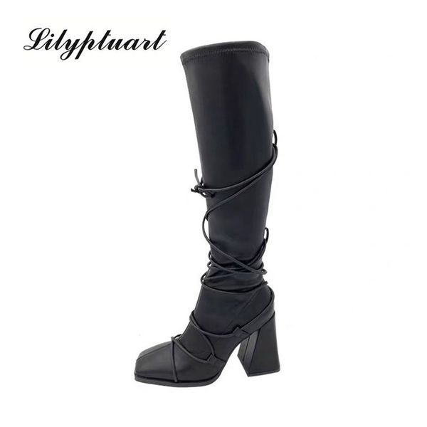 winter high-heeled square-toed boots but knee-high boots cross straps stovepipe stretch boots woman shoes high heels 211103, Black
winter high-heeled square-toed boots but knee-high boots cross straps stovepipe stretch boots woman shoes high heels 211103, Black