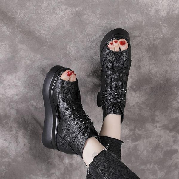 dress shoes spring/summer 2021 casual sandals platform fish mouth waterproof with cool boots rivet women's, Black
dress shoes spring/summer 2021 casual sandals platform fish mouth waterproof with cool boots rivet women's, Black