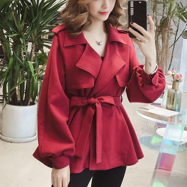 women's trench coats coat women 's korean -style loose spring clothes for students short thin, Tan;black
women's trench coats coat women 's korean -style loose spring clothes for students short thin, Tan;black