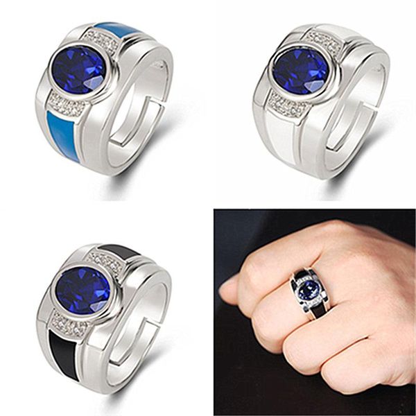 wedding rings classic men band white gold plated inlay round cut blue zircon men's ring casual business open anniversary jewelry, Slivery;golden
wedding rings classic men band white gold plated inlay round cut blue zircon men's ring casual business open anniversary jewelry, Slivery;golden