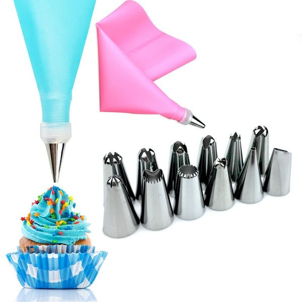 cake tools 14 pcs/set silicone icing piping cream pastry bag +12pcs stainless steel nozzle tips converter diy decorating
cake tools 14 pcs/set silicone icing piping cream pastry bag +12pcs stainless steel nozzle tips converter diy decorating