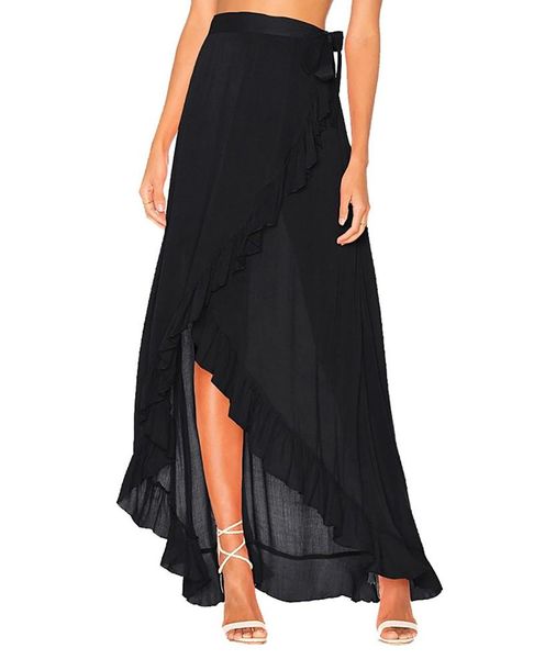 skirts customize women's side slit chiffon maxi skirt ladies beach cover ups self-tie waist asymmetrical ruffles, Black
skirts customize women's side slit chiffon maxi skirt ladies beach cover ups self-tie waist asymmetrical ruffles, Black