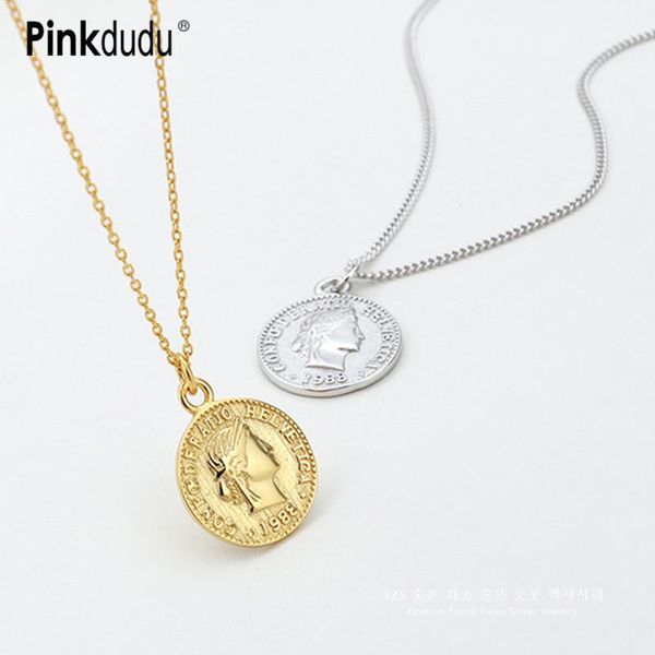 pinkdudu gold round dime coin pendant necklace simple retro portrait for women jewelry accessories pd021 necklaces, Silver
pinkdudu gold round dime coin pendant necklace simple retro portrait for women jewelry accessories pd021 necklaces, Silver