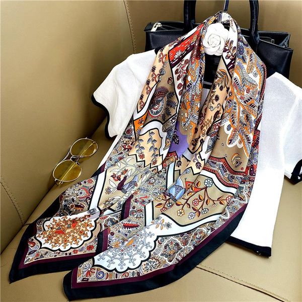 scarves 2021 fashion brand for ladies pansy print silkscarfwomen square bandana large hijab female shawl on the neck, Blue;gray
scarves 2021 fashion brand for ladies pansy print silkscarfwomen square bandana large hijab female shawl on the neck, Blue;gray