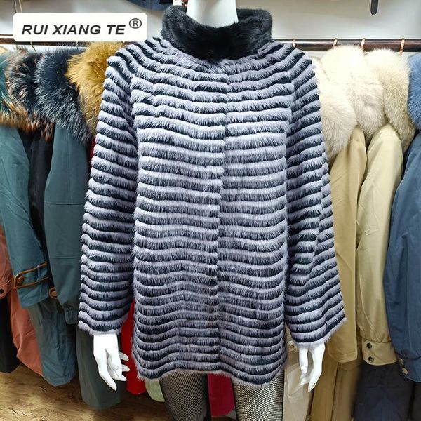 women's fur & faux trendy fashion female real mink coat autumn warm overcoat knitted stripe slim clothing ruixiangte, Black
women's fur & faux trendy fashion female real mink coat autumn warm overcoat knitted stripe slim clothing ruixiangte, Black