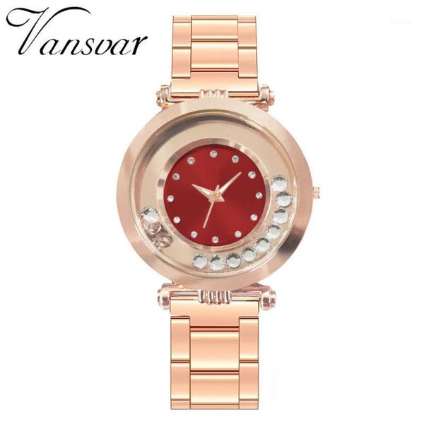 wristwatches vansvar women's casual stainless steel band rhinestone bracelet reloj hombre quartz wrist analog ladies clocks b30, Slivery;brown
wristwatches vansvar women's casual stainless steel band rhinestone bracelet reloj hombre quartz wrist analog ladies clocks b30, Slivery;brown