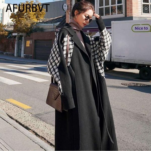 women's wool & blends korea women spring autumn black red loose long coat jacket belt woolen overcoat split hem cardigan outerwear
women's wool & blends korea women spring autumn black red loose long coat jacket belt woolen overcoat split hem cardigan outerwear