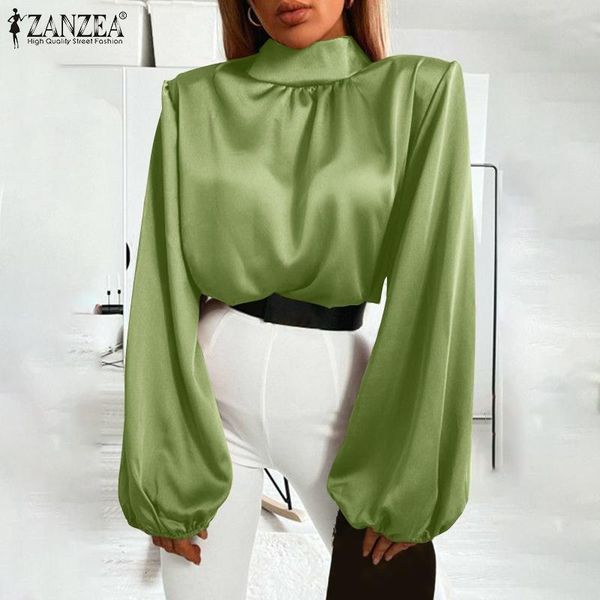 women's blouses & shirts womens solid satin office blouse zanzea fashion 2021 autumn turtleneck elegant blusa lady party long sleeve t, White
women's blouses & shirts womens solid satin office blouse zanzea fashion 2021 autumn turtleneck elegant blusa lady party long sleeve t, White
