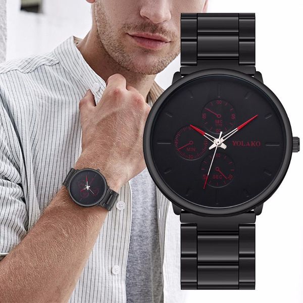 wristwatches yolako brand men black stainless steel business watches luxury casual sport watch quartz clock relogio masculino, Slivery;brown
wristwatches yolako brand men black stainless steel business watches luxury casual sport watch quartz clock relogio masculino, Slivery;brown