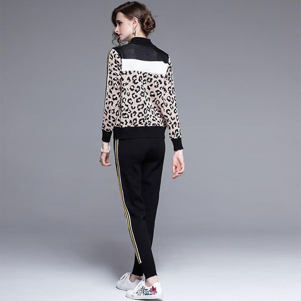 women's tracksuits jacques wolf brand winter ladies leopard knitted suit round neck long sleeve clothes + harlan pants, Gray
women's tracksuits jacques wolf brand winter ladies leopard knitted suit round neck long sleeve clothes + harlan pants, Gray