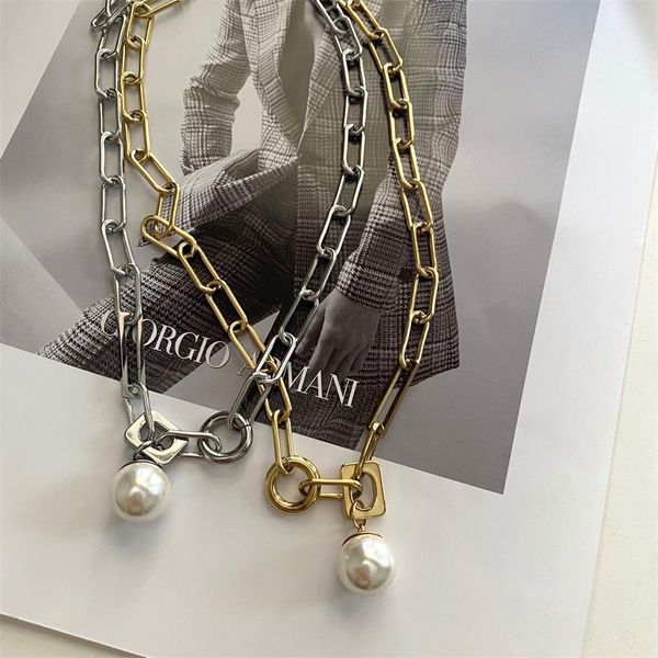 pendant necklaces fashion cool simple gold silver color metal imitation pearl thick necklace smooth irregular geometric clavicle chain for w
pendant necklaces fashion cool simple gold silver color metal imitation pearl thick necklace smooth irregular geometric clavicle chain for w