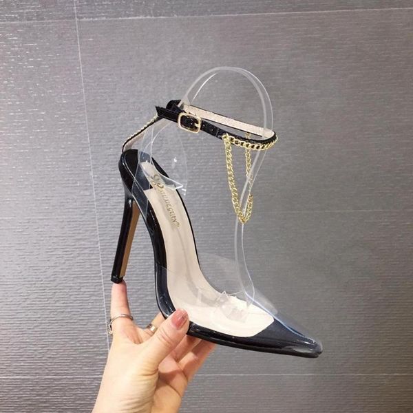 dress shoes lanlojer 2021 summer pvc transparent chain women pumps thin high heels ankle strap pointed toe ladies buckle sandals, Black
dress shoes lanlojer 2021 summer pvc transparent chain women pumps thin high heels ankle strap pointed toe ladies buckle sandals, Black
