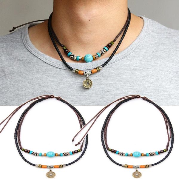 chokers vintage leather rope men necklace creative ancient tribe man bead choker charm bohemian jewelry collares mujer, Golden;silver
chokers vintage leather rope men necklace creative ancient tribe man bead choker charm bohemian jewelry collares mujer, Golden;silver