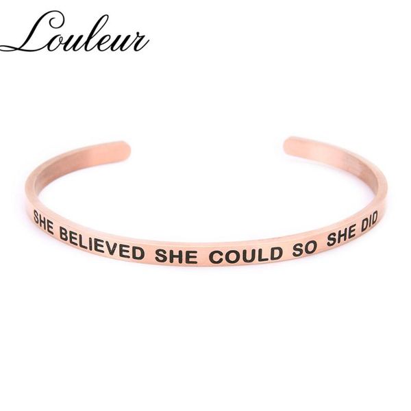 louleur rose gold letter engraved stainless steel bracelets fashion women opened female inspirational jewelry gifts bangle, Black
louleur rose gold letter engraved stainless steel bracelets fashion women opened female inspirational jewelry gifts bangle, Black