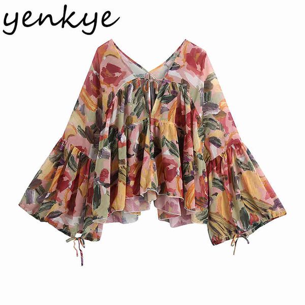 fashion women multicolor print chiffon blouse lace up v neck flare sleeve holiday boho summer plus size blusas 210430, White
fashion women multicolor print chiffon blouse lace up v neck flare sleeve holiday boho summer plus size blusas 210430, White