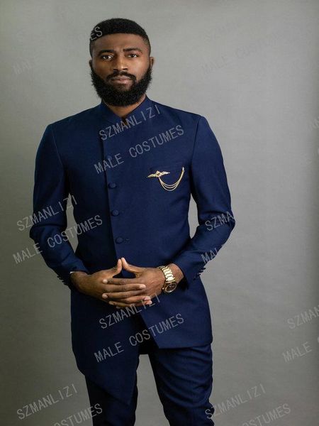 men's suits & blazers collar 2021gentleman stand navy blue men suit with pants groom tuxedos masculino 2pieces man wedding male clothin, White;black
men's suits & blazers collar 2021gentleman stand navy blue men suit with pants groom tuxedos masculino 2pieces man wedding male clothin, White;black