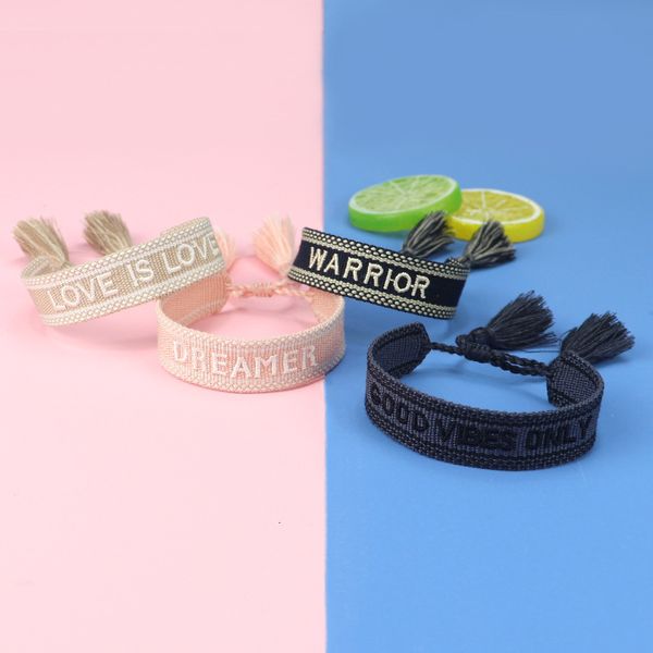 bangles bracelet personalized letter knitting simple wrist rope hand woven tassel creative embroidered words trinket, Black
bangles bracelet personalized letter knitting simple wrist rope hand woven tassel creative embroidered words trinket, Black