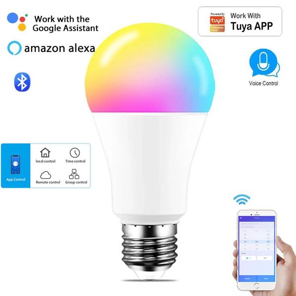 bulbs 10w tuya smart led bulb e27 bluetooth-compatible rgbcw dimmable app remote voice control night light work wih alexa google home
bulbs 10w tuya smart led bulb e27 bluetooth-compatible rgbcw dimmable app remote voice control night light work wih alexa google home