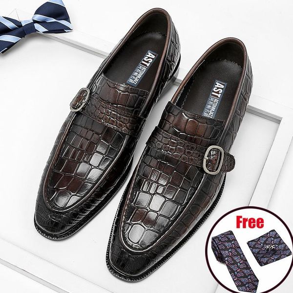 phenkang men genuine leather crocodile embossed pattern loafers pointed toe buckle slip on oxford dress brogues platform shoes, Black
phenkang men genuine leather crocodile embossed pattern loafers pointed toe buckle slip on oxford dress brogues platform shoes, Black