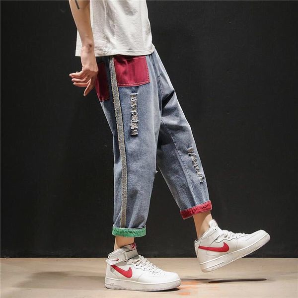men's jeans men straight ripped for streetwear cargo denim pants ankle length trousers casual joggers black mukl, Blue
men's jeans men straight ripped for streetwear cargo denim pants ankle length trousers casual joggers black mukl, Blue